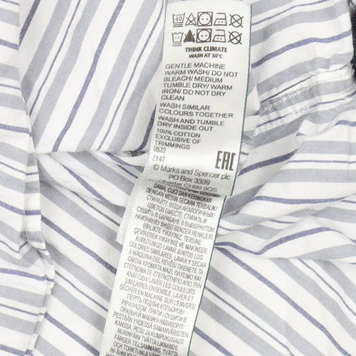 Marks and Spencer Men's XL Blue Striped Shirt