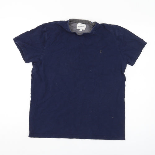 Peter Werth Men's Blue Cotton Crew Neck T-Shirt M