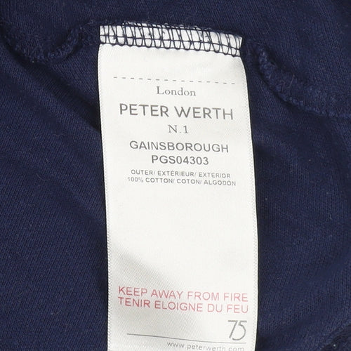 Peter Werth Men's Blue Cotton Crew Neck T-Shirt M