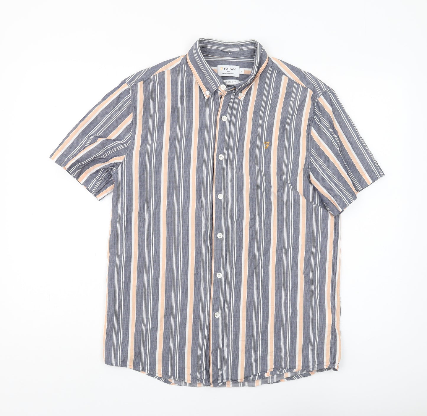 Farah Men's Black Striped Classic Medium Shirt