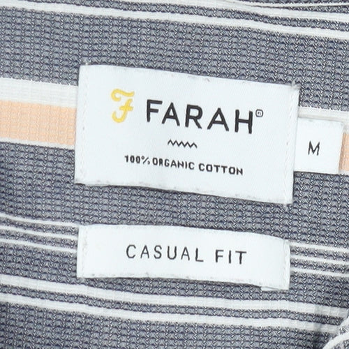 Farah Men's Black Striped Classic Medium Shirt