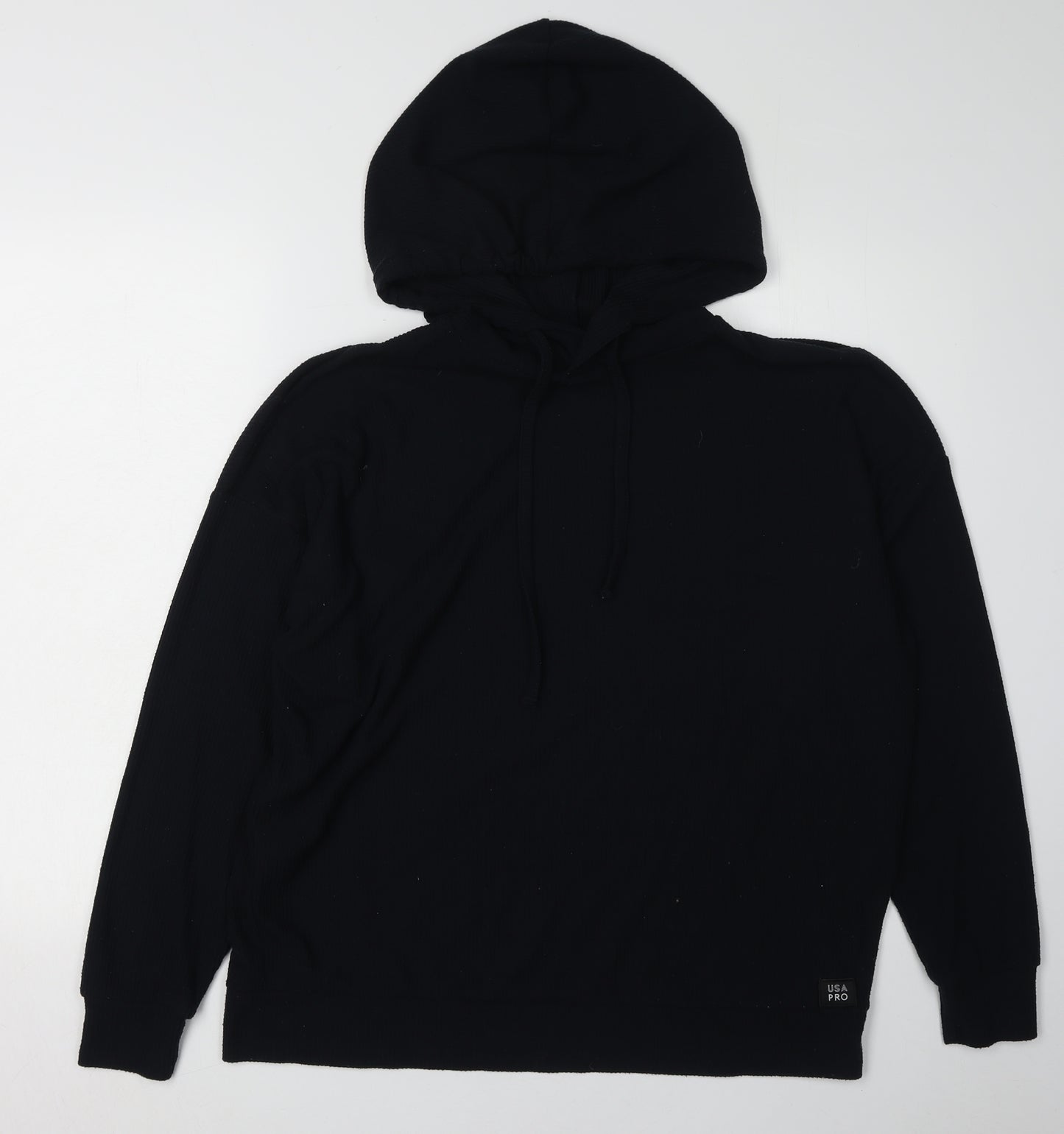 USA PRO Unisex Black Pullover Hoodie Size 10