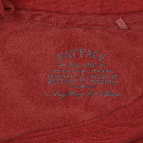 FatFace Women's Red 3/4 Sleeve T-Shirt Size 12