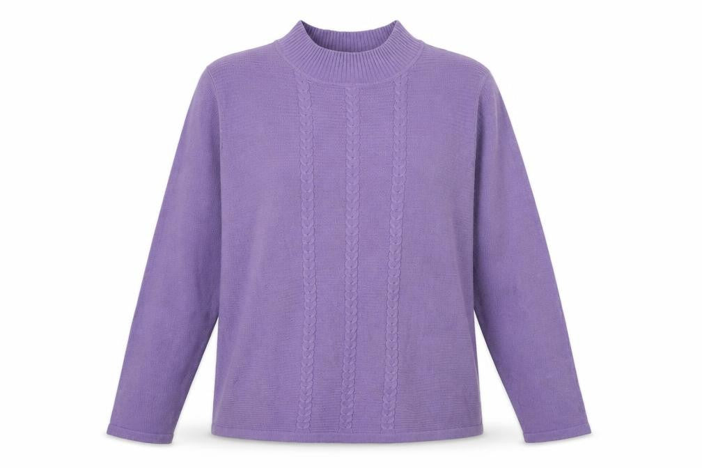 Front view of Isle Essentials Women's Purple jumper M