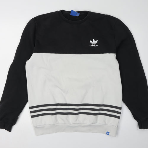 Adidas Black M Colourblock Logo Sweatshirt Unisex