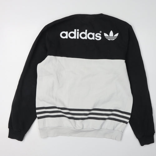 Adidas Black M Colourblock Logo Sweatshirt Unisex