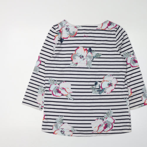 Joules Women's Multicoloured Floral Stripe T-Shirt 14