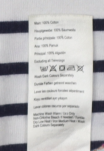 Joules Women's Multicoloured Floral Stripe T-Shirt 14