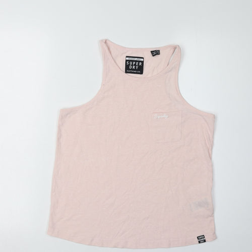 Superdry Women's Pink Tank Top - Size 8, Cotton Blend