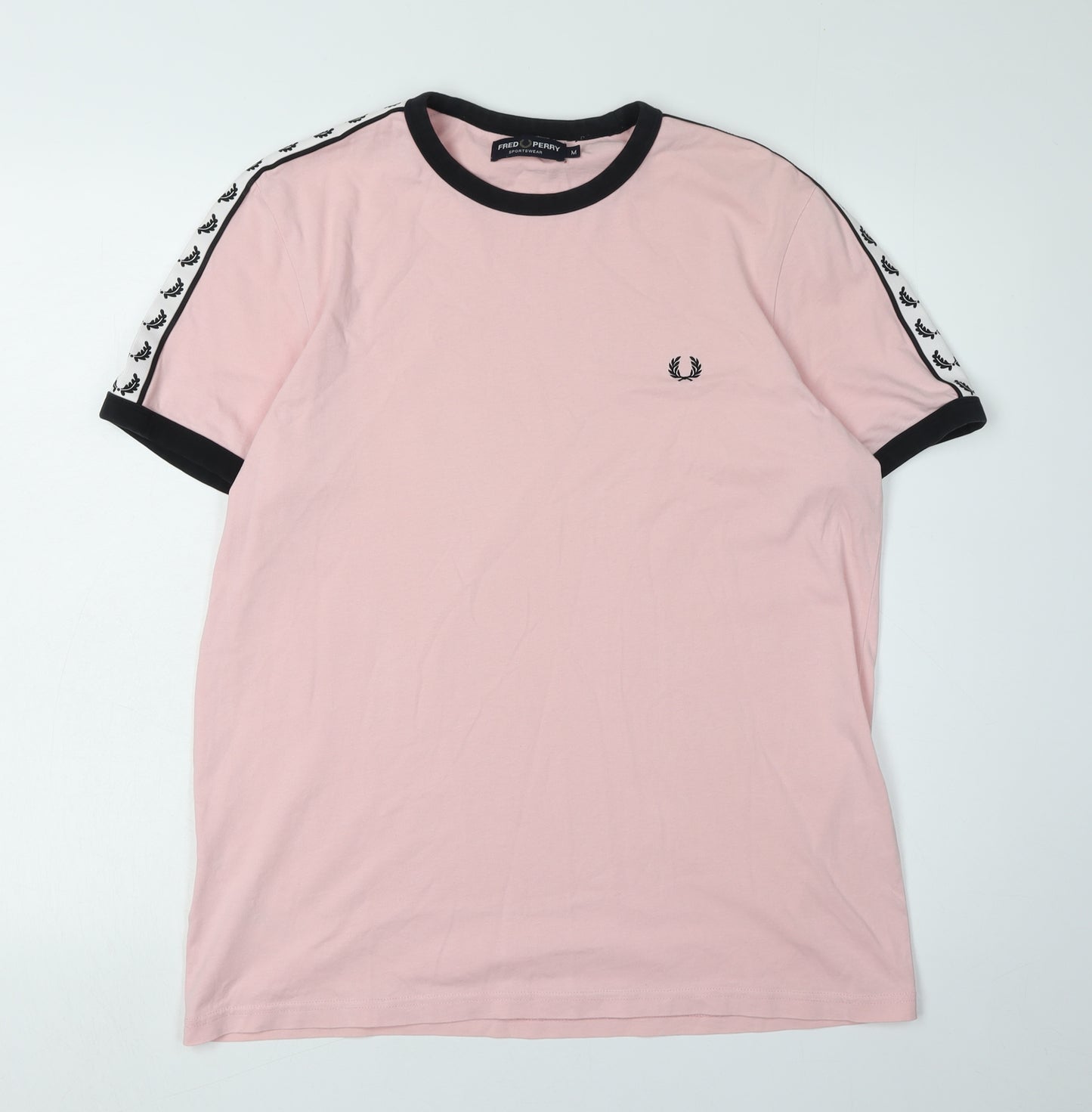 Fred Perry Men's Pink M T-Shirt, Embroidered Logo