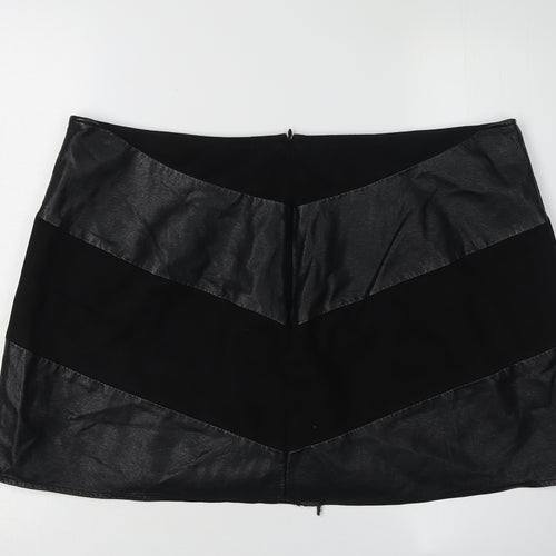 Marks and Spencer Women's Black Faux Leather Skirt