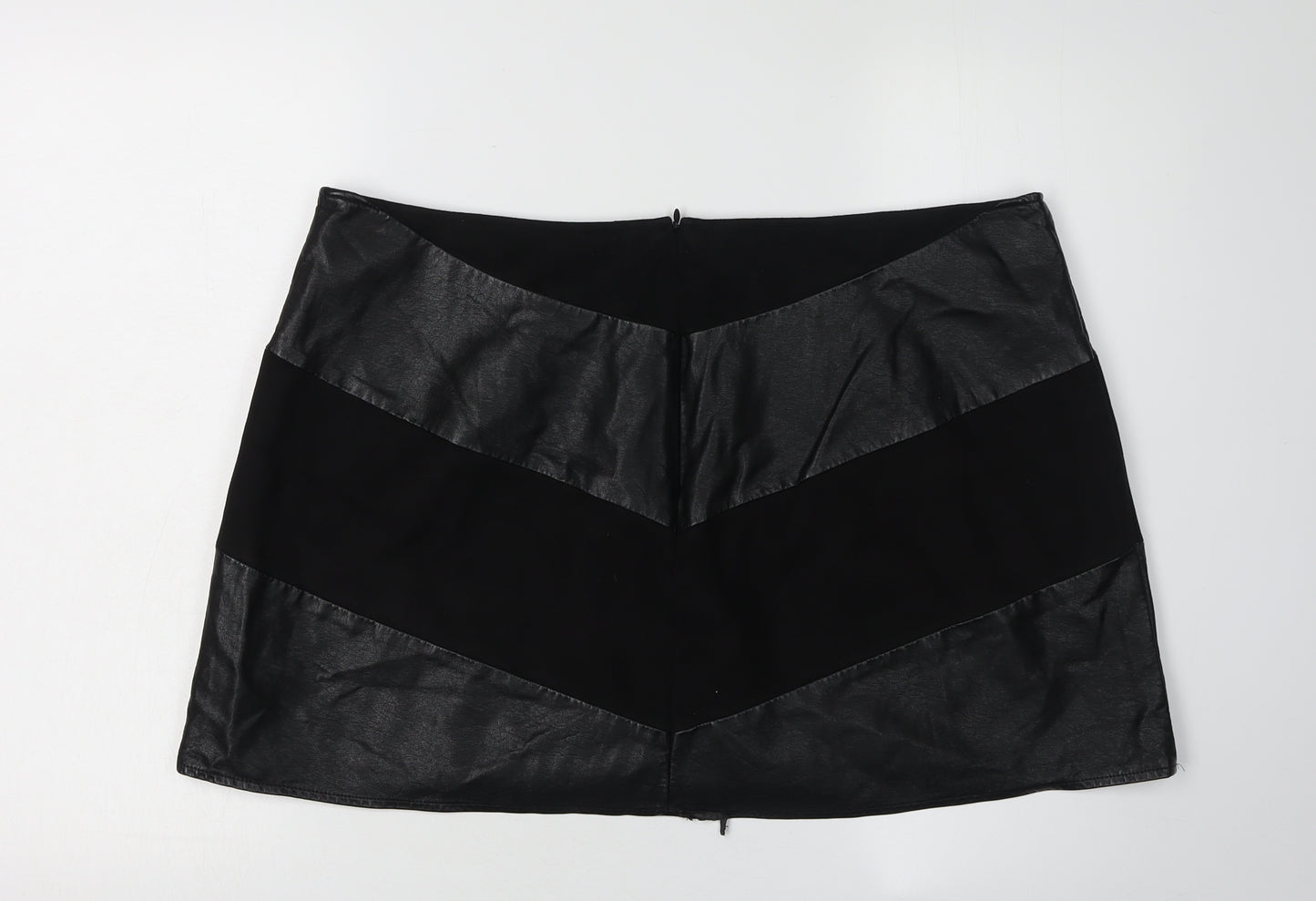 Marks and Spencer Women's Black Faux Leather Skirt