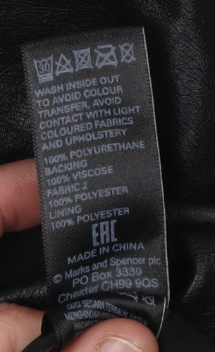 Marks and Spencer Women's Black Faux Leather Skirt