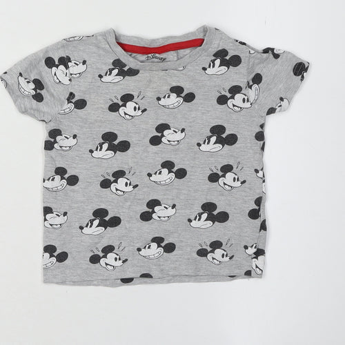 Disney at Primark Mickey Mouse Grey Unisex T-Shirt 12-18 Months
