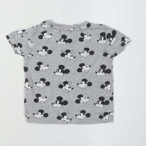Disney at Primark Mickey Mouse Grey Unisex T-Shirt 12-18 Months