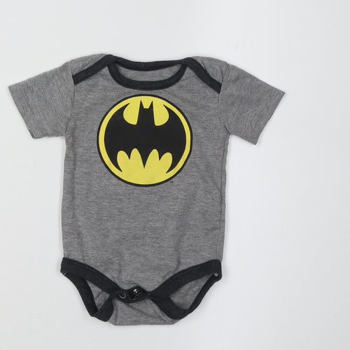 Justice League Unisex Grey Batman Babygrow 3-6 Months