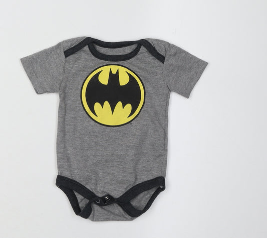 Justice League Unisex Grey Batman Babygrow 3-6 Months