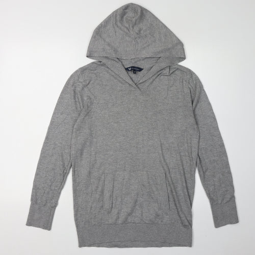 Crew Clothing Company Men's Grey Hooded Pullover Jumper S
