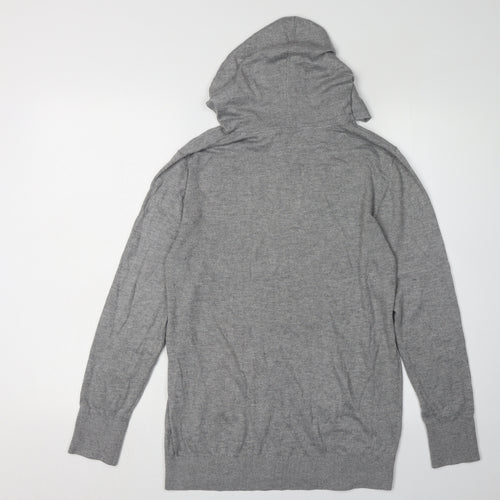 Crew Clothing Company Men's Grey Hooded Pullover Jumper S