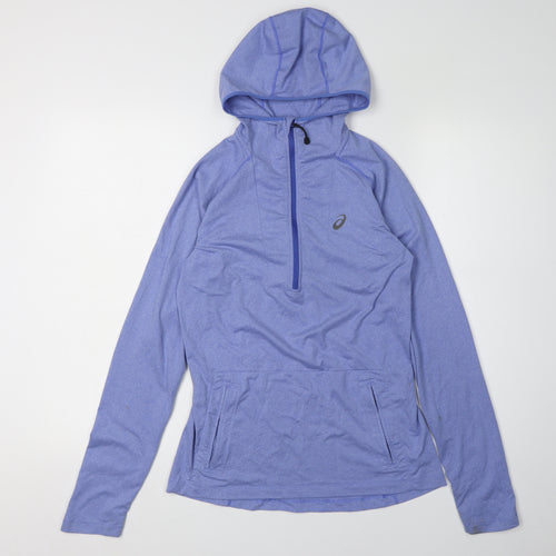 Asics Women's Blue Pullover Hoodie S, Sporty & Stylish