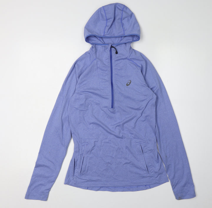 Asics Women's Blue Pullover Hoodie S, Sporty & Stylish