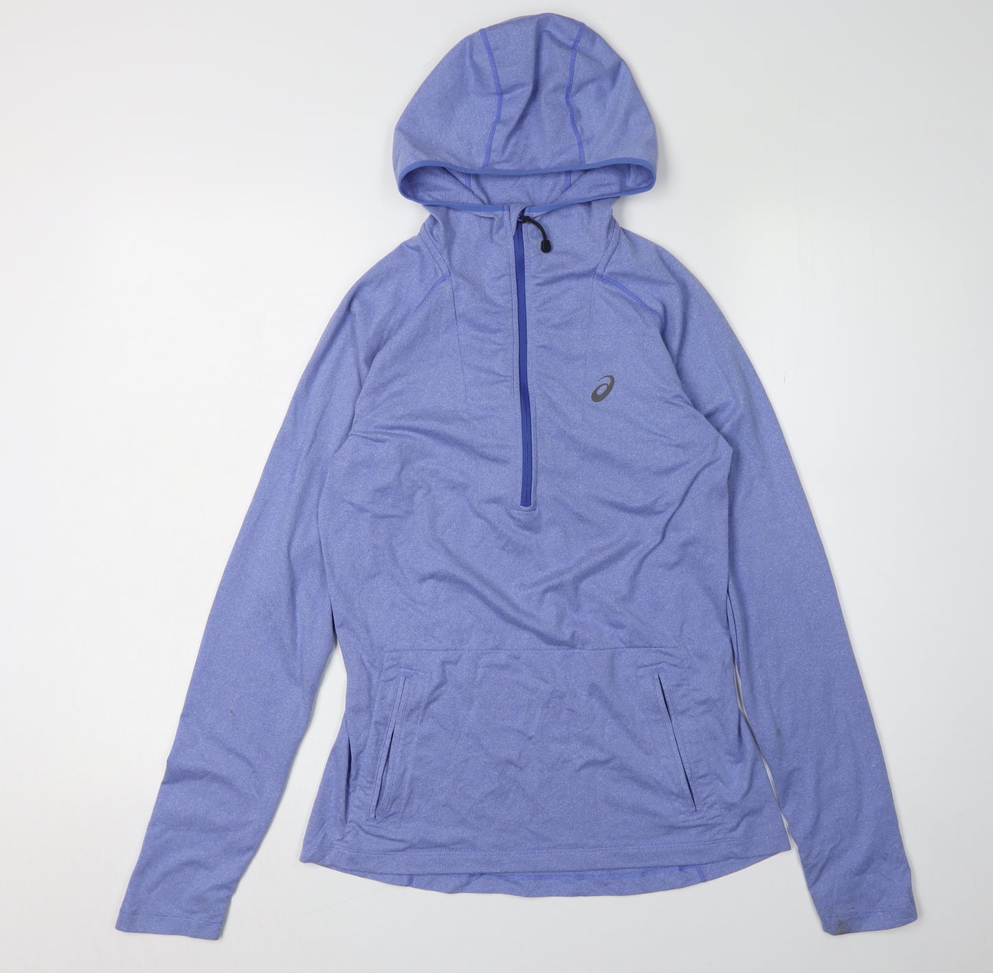 Asics Women's Blue Pullover Hoodie S, Sporty & Stylish