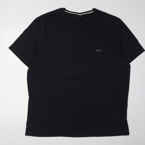 Hugo Boss Men's Black T-Shirt 4XL Crew Neck Logo