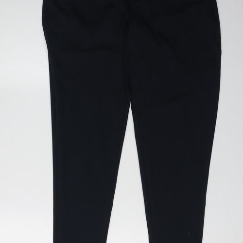 ICHI Women's Black Trousers M Regular Fit
