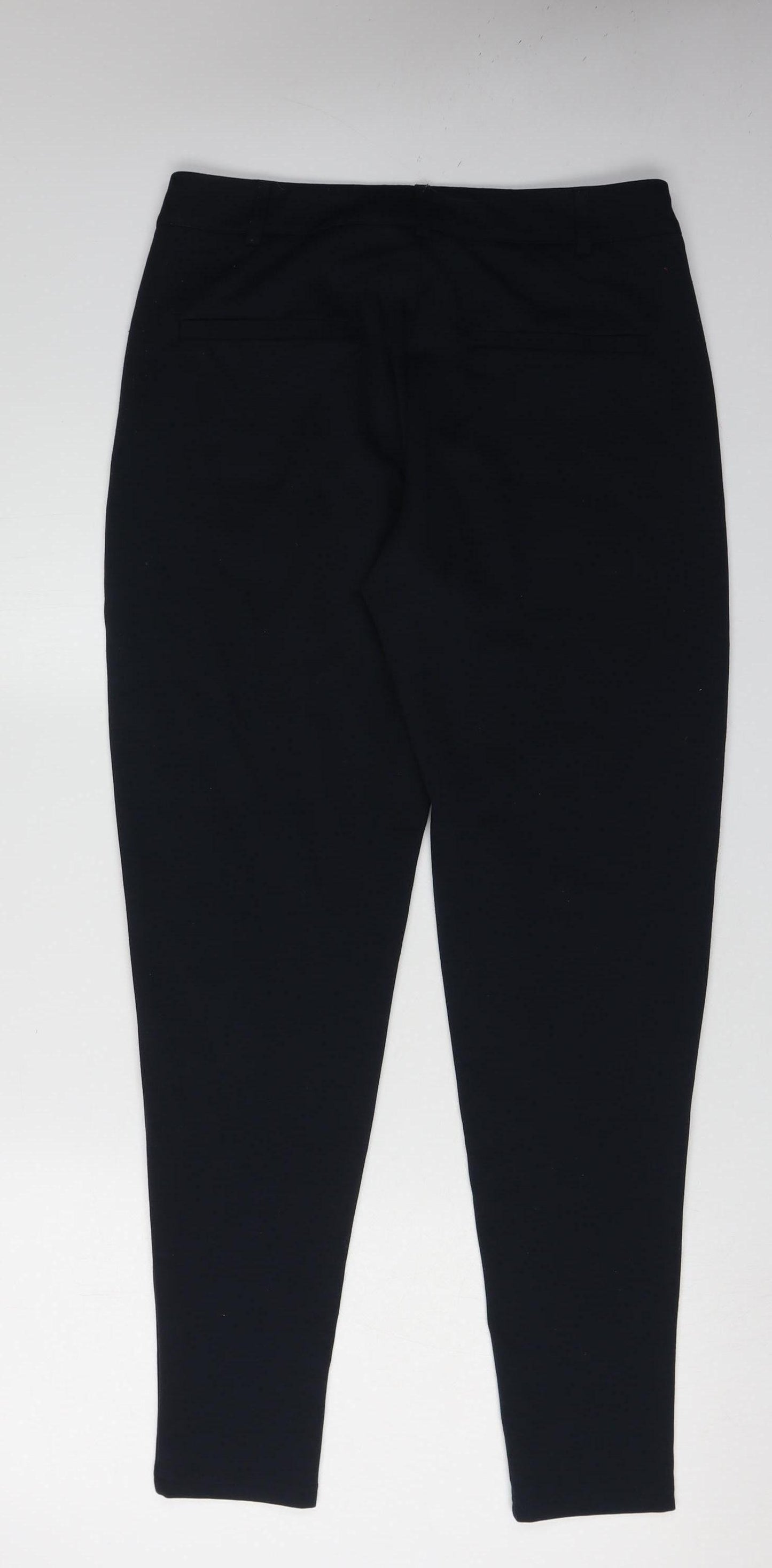 ICHI Women's Black Trousers M Regular Fit