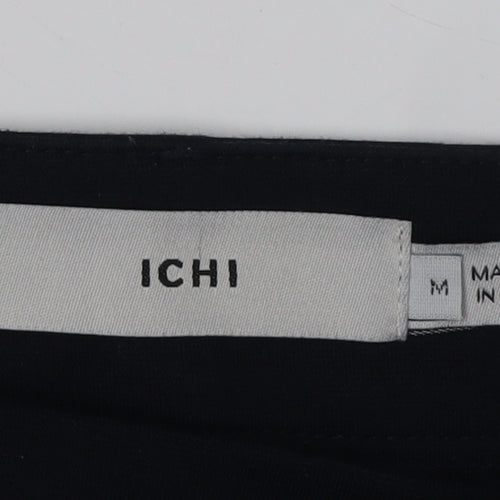 ICHI Women's Black Trousers M Regular Fit