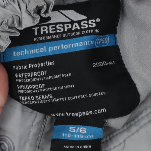 Trespass Boys' Grey Snow Pants, Size 5, Waterproof Winter Trousers