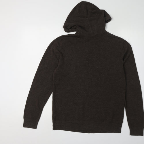 SoulCal Men's Brown Hooded Pullover Jumper - Medium