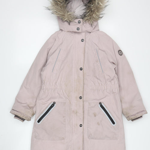 Next Girls Pink Hooded Parka Coat 9 Years