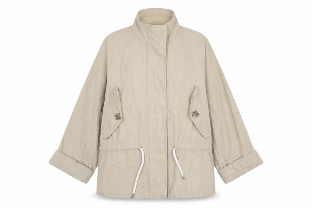 Front view of Lindex Women's Beige Relaxed Basic Jacket XS/S