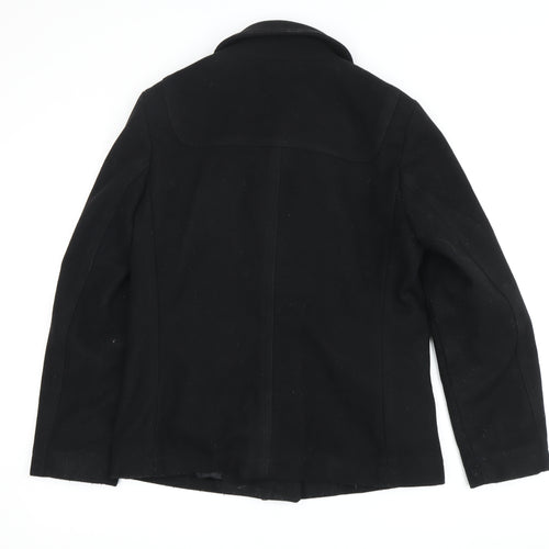 GAP Women's Black Duffle Coat S Wool Winter Toggle