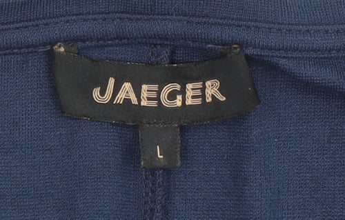 Jaeger Women's Blue Shift Dress L 3/4 Sleeve Pockets