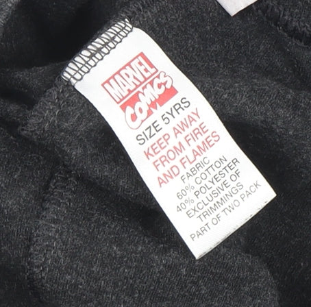 Marvel Boys Black Pyjama Pants Size 5 Superhero Sleepwear