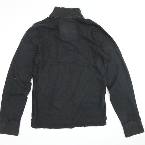 Abercrombie & Fitch Men's Black Henley Sweatshirt Medium
