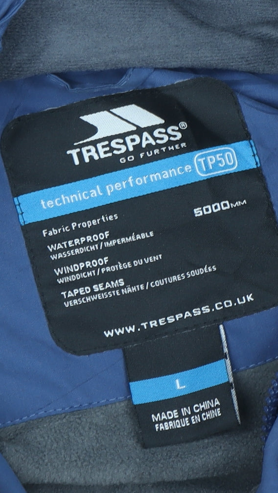 Trespass Men's Blue Waterproof Parka Jacket L