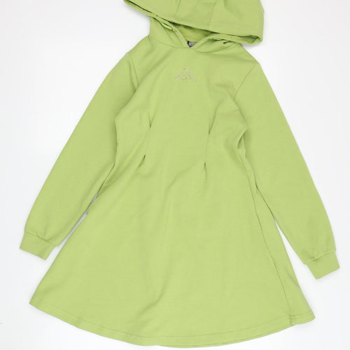 Kappa Girls Green Hooded A-Line Dress 9-10 Years