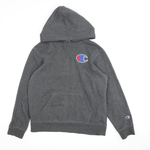 Champion Unisex Grey Hoodie L Pullover Logo Casual