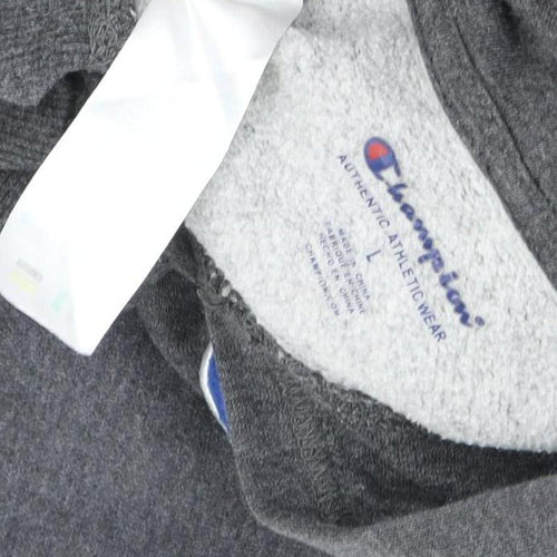 Champion Unisex Grey Hoodie L Pullover Logo Casual