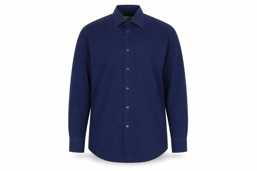 Calvin Klein Men's Blue 16 Cotton Button-Up Shirt