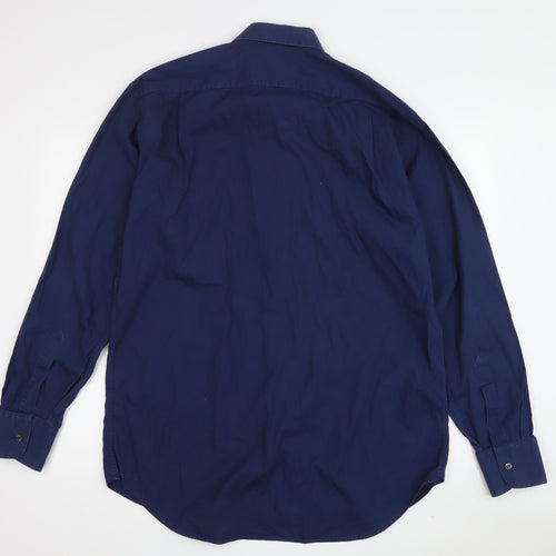 Calvin Klein Men's Blue 16 Cotton Button-Up Shirt