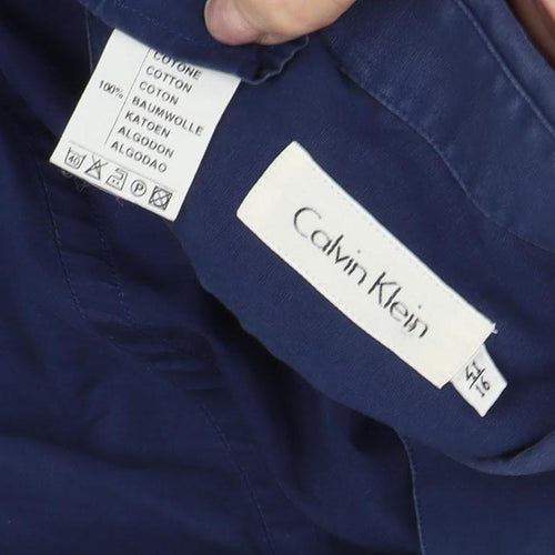 Calvin Klein Men's Blue 16 Cotton Button-Up Shirt