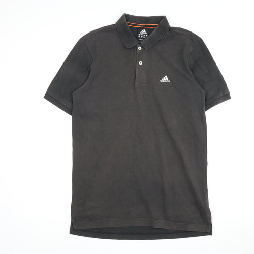 Adidas Men's Black Polo Shirt Size M Cotton