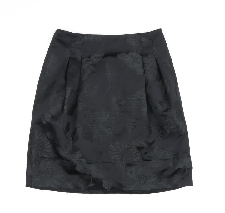 Karen Millen Black Pencil Skirt, Size 8, Floral