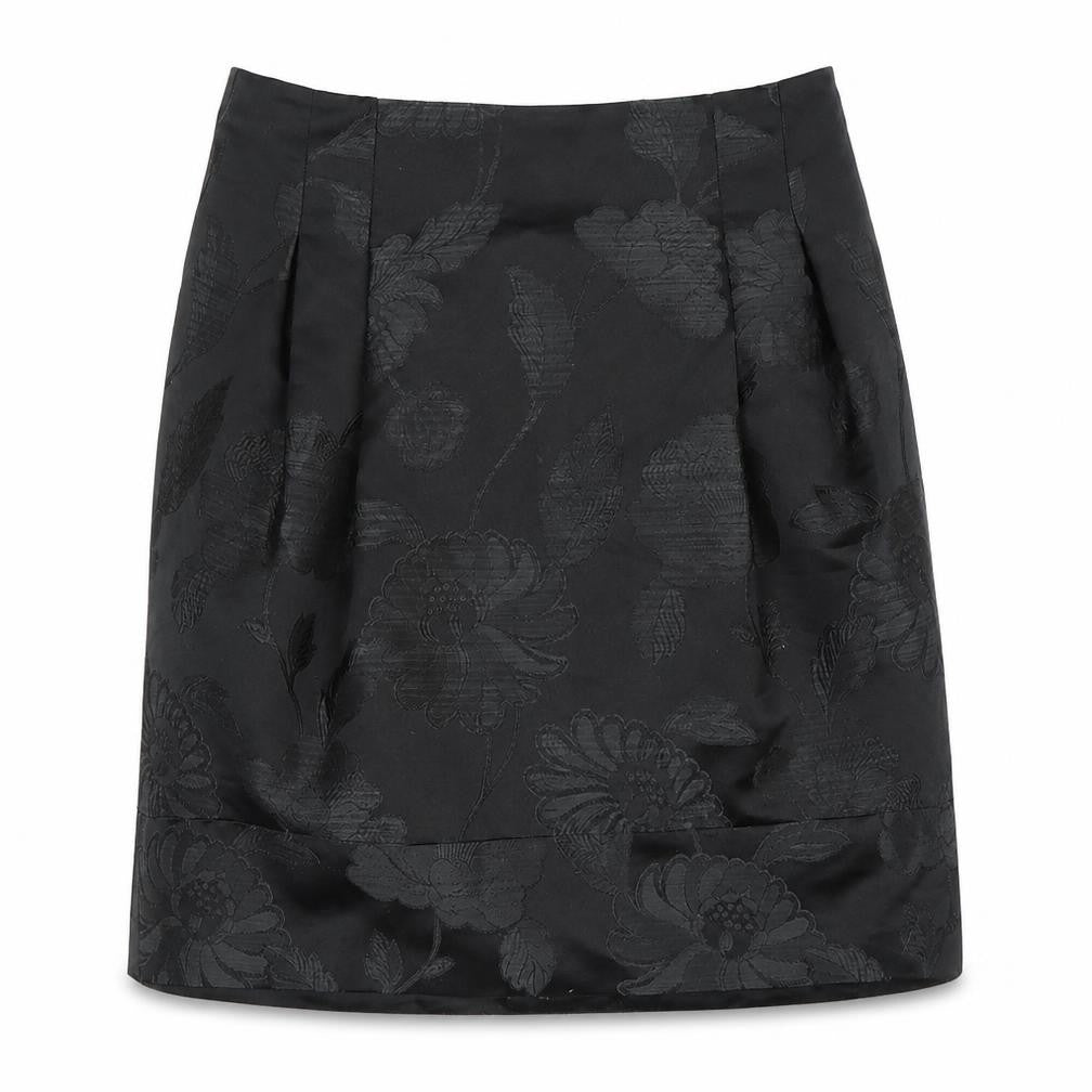 Karen Millen Black Pencil Skirt, Size 8, Floral