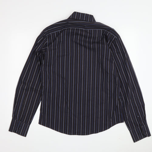 Ben Sherman Men's Black Striped Button-Up Shirt - Size S