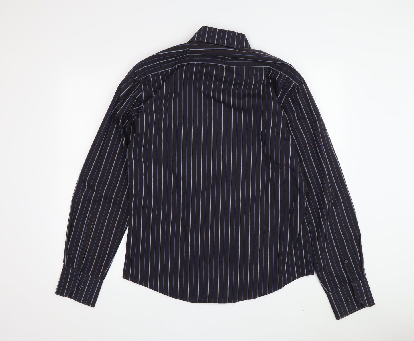 Ben Sherman Men's Black Striped Button-Up Shirt - Size S